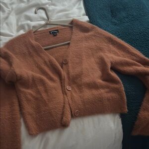 Cozy Burnt Orange Cardigan Sweater